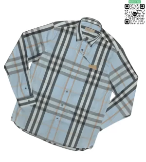 Áo Burberry BBR mầu xanh nhạt dài tay hàng siêu cấp like authen