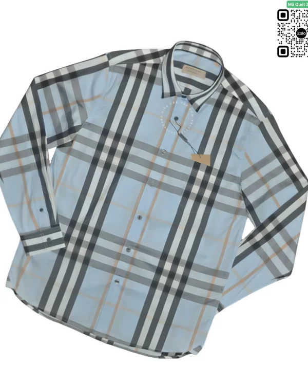 Áo Burberry BBR mầu xanh nhạt dài tay hàng siêu cấp like authen