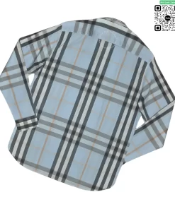 Áo Burberry BBR mầu xanh nhạt dài tay hàng siêu cấp like authen