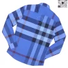 Áo Burberry hàng hiệu dài tay mầu xanh dương kẻ to
