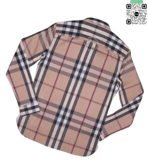 Áo Burberry kẻ cân dài tay mầu vàng be hàng chính hãng