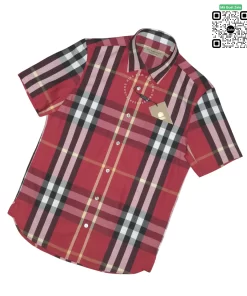 Áo Burberry like auth cộc tay kẻ cân mầu đổ đô hàng hiệu