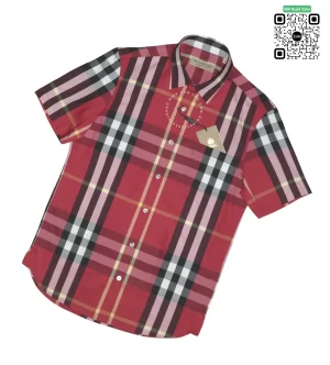 Áo Burberry like auth cộc tay kẻ cân mầu đổ đô hàng hiệu