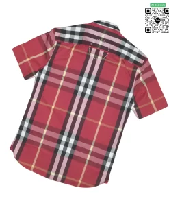 Áo Burberry like auth cộc tay kẻ cân mầu đổ đô hàng hiệu