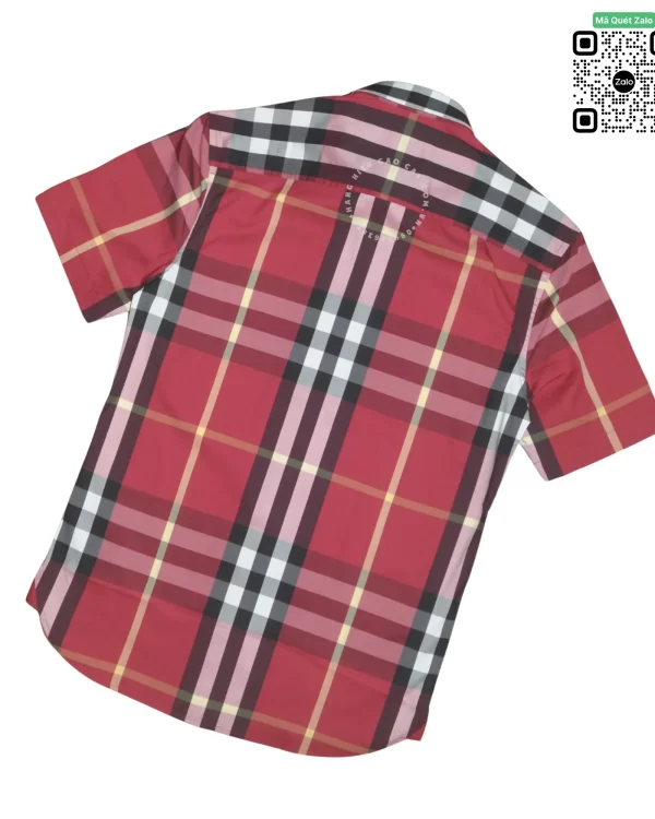 Áo Burberry like auth cộc tay kẻ cân mầu đổ đô hàng hiệu