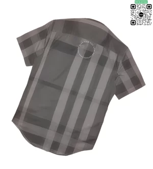 Áo Burberry nam mầu đen nhạt ngắn tay vải mềm hàng hiệu