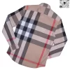 Áo sơ mi Burberry nam mầu vàng be kẻ to dài tay vải mềm