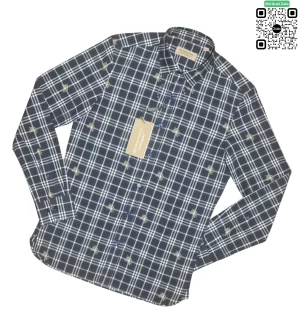 Áo Burberry BBR dài tay màu đen kẻ nhỏ logo ngựa quanh áo