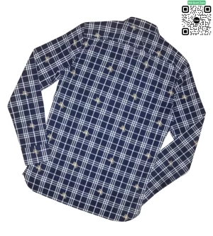 Áo Burberry BBR dài tay màu đen kẻ nhỏ logo ngựa quanh áo