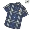 Áo Burberry cộc tay kẻ cân mầu xanh hàng hiệu chính hãng