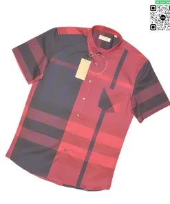 Áo Burberry ngắn tay mầu đỏ sẫm sợi tăm túi chéo hàng hiệu