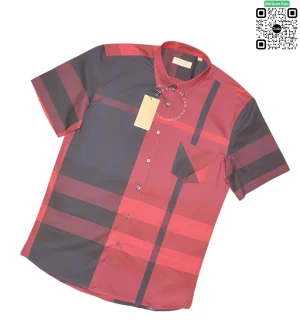 Áo Burberry ngắn tay mầu đỏ sẫm sợi tăm túi chéo hàng hiệu