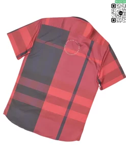 Áo Burberry ngắn tay mầu đỏ sẫm sợi tăm túi chéo hàng hiệu
