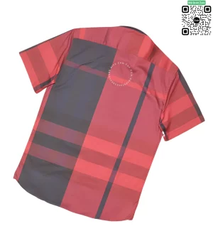 Áo Burberry ngắn tay mầu đỏ sẫm sợi tăm túi chéo hàng hiệu