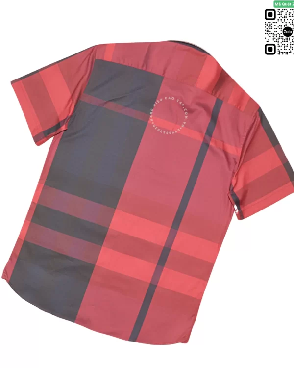 Áo Burberry ngắn tay mầu đỏ sẫm sợi tăm túi chéo hàng hiệu
