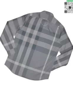Áo Burberry dài tay kẻ lệch mầu chì hàng siêu cấp