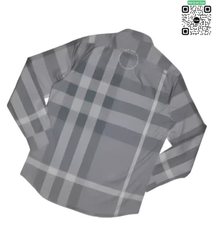 Áo Burberry dài tay kẻ lệch mầu chì hàng siêu cấp