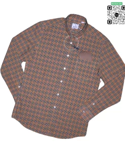 Áo Burberry dài tay kẻ nhỏ mầu vàng be hàng hiệu chính hãng
