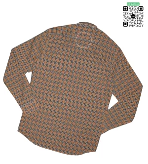 Áo Burberry dài tay kẻ nhỏ mầu vàng be hàng hiệu chính hãng