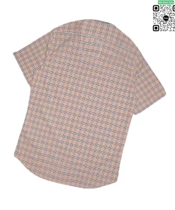 Áo Burberry kẻ nhỏ ngắn tay màu vàng be hàng hiệu chính hãng