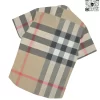 Áo Burberry like auth mầu vàng be ngắn tay kẻ sọc đỏ vải thô