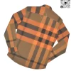 Áo Burberry mầu cam kẻ to dài tay hàng hiệu chính hãng