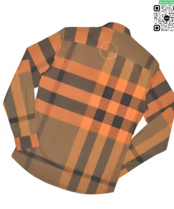 Áo Burberry mầu cam kẻ to dài tay hàng hiệu chính hãng