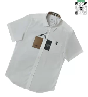 Áo Burberry mầu trắng cộc tay có túi ở ngực logo TB