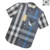 Áo Burberry mầu xanh túi chéo vải sợi tăm ngắn tay hàng hiệu