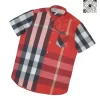 Áo Burberry ngắn tay mầu đỏ túi chéo vải sợi tăm hàng cao cấp