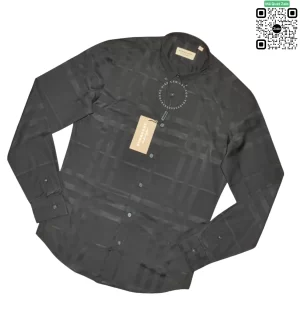 Áo Burberry vân chìm mầu đen dài tay hàng hiệu chính hãng