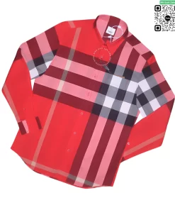 Áo sơ mi Burberry dài tay nam mầu đỏ