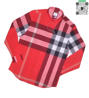Áo sơ mi Burberry dài tay nam mầu đỏ