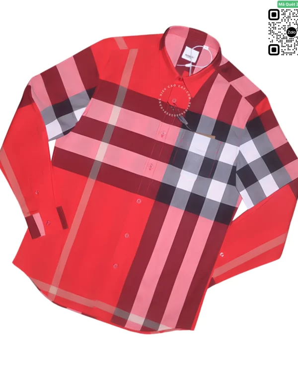 Áo sơ mi Burberry dài tay nam mầu đỏ