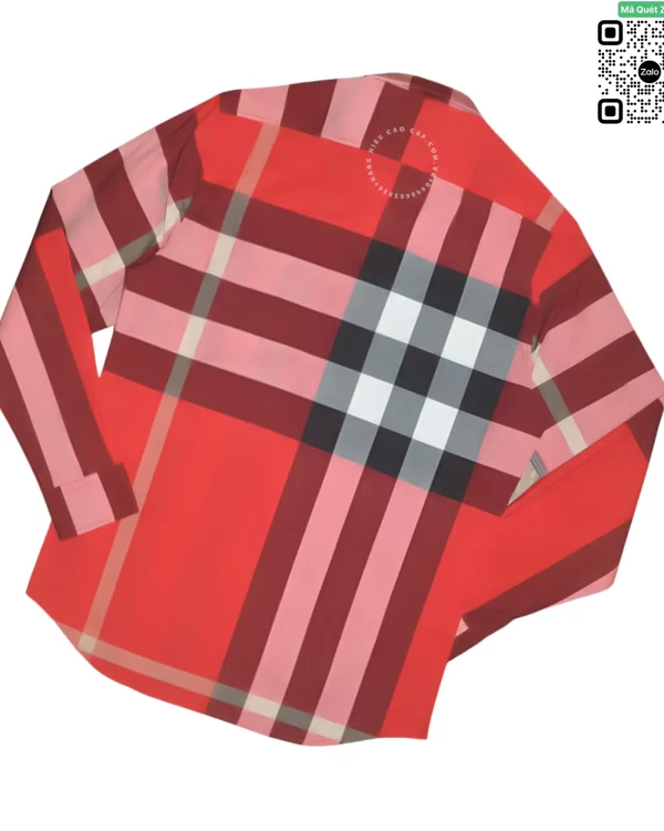 Áo sơ mi Burberry dài tay nam mầu đỏ