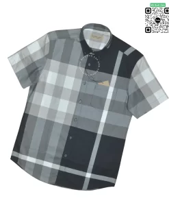 Áo sơ mi Burberry like auth cộc tay mầu trắng đen