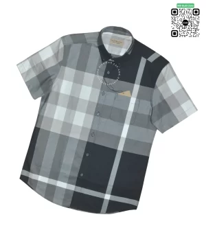 Áo sơ mi Burberry like auth cộc tay mầu trắng đen