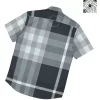 Áo sơ mi Burberry like auth cộc tay mầu trắng đen
