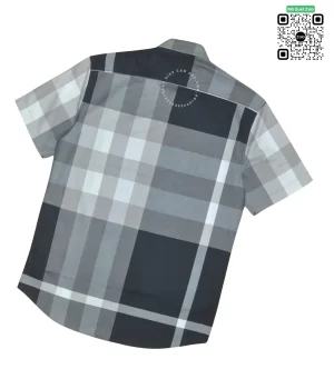 Áo sơ mi Burberry like auth cộc tay mầu trắng đen