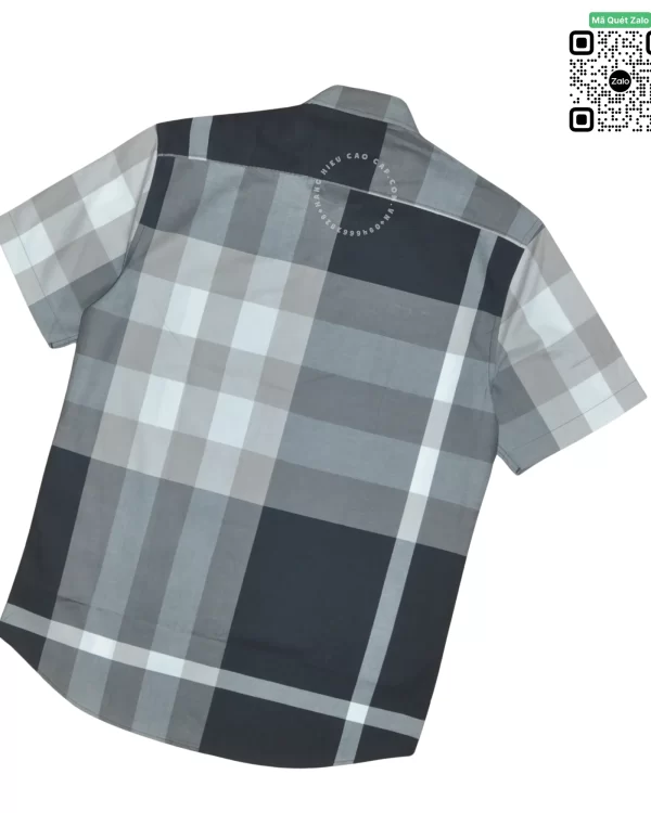 Áo sơ mi Burberry like auth cộc tay mầu trắng đen