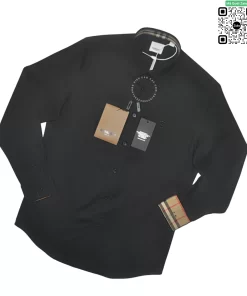 Áo sơ mi Burberry mầu đen check dài tay hàng hiệu cao cấp