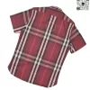 Áo sơ mi Burberry ngắn tay mầu đỏ đô kẻ cân hàng chính hãng