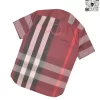 Áo sơ mi Burberry BBR ngắn tay mầu mận túi chéo vải sợi tăm