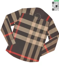 Áo sơ mi nam Burberry BBR mầu đen ghi kẻ đỏ hàng hiệu