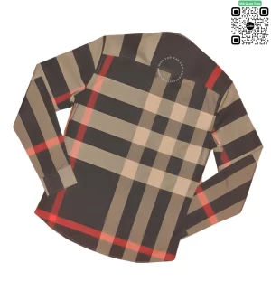 Áo sơ mi nam Burberry BBR mầu đen ghi kẻ đỏ hàng hiệu