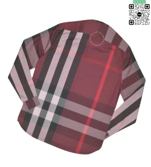 Áo sơ mi nam burberry BBR mầu mận dài tay túi chéo vải sợi tăm