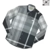 Áo sơ mi nam Burberry dài tay mầu trắng đen kẻ lệch