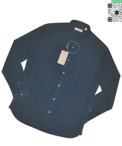 Áo sơ mi nam Burberry mầu xanh kẻ nhỏ dài tay hàng hiệu cao cấp