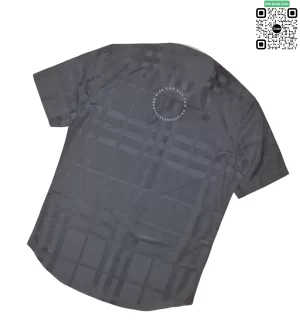 Áo vân chìm xanh tím than cộc tay Burberry hàng hiệu