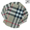 Áo sơ mi nam Burberry BBR mầu vàng be dài tay kẻ đỏ hàng hiệu